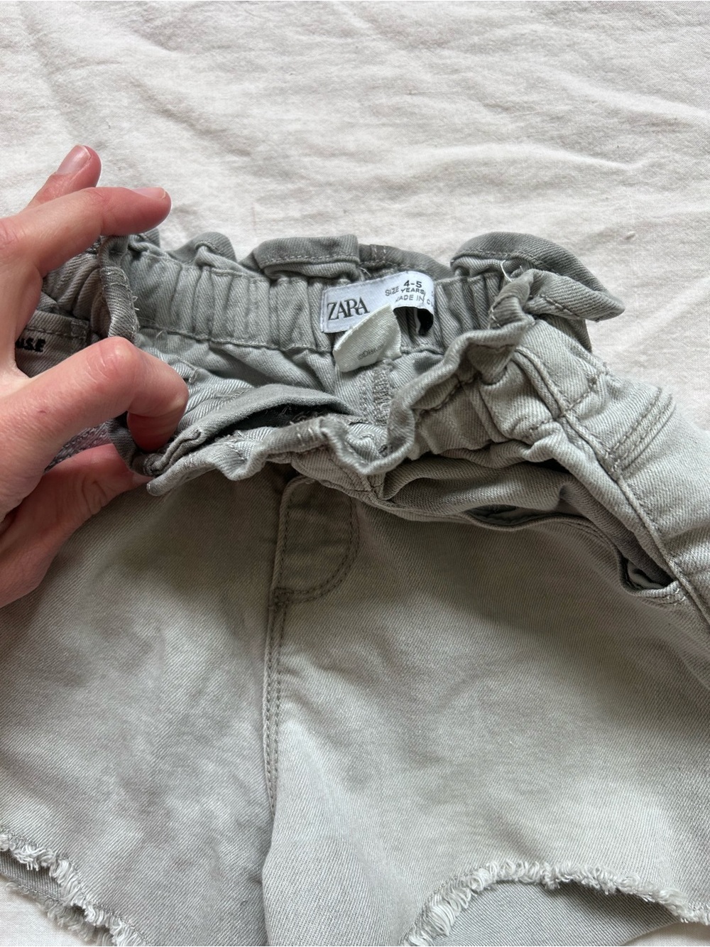 Zara Light Gray Embroidered Mickey Shorts - Picture 3 of 3